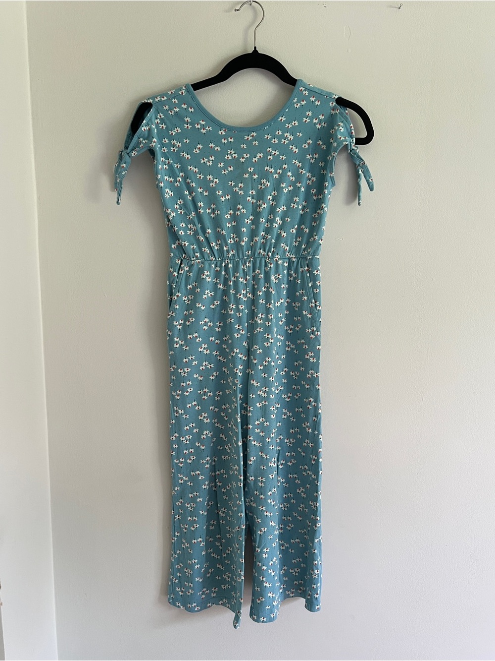 Tea Collection Girls Knit Tie-Sleeve Jumpsuit